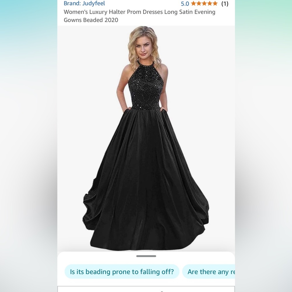 Sherri Hill black satin and crystals formal dress with crinoline. - Picture 6 of 6